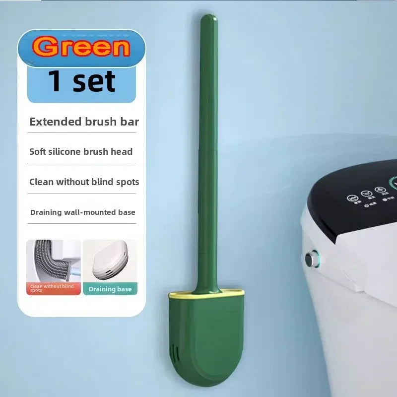 Silicone Toilet Brush Cleaner Wc for  Bathroom Cleaning Toilet Accessories Long Handle FlexibleCleaner Brush BathroomAccessories