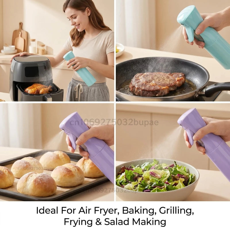Continuous Spray Oil Spray Bottle Plastic Baking Oil Spray Bottle BBQ Cooking Garden Plant for Hair Salon Daily Moisturizing