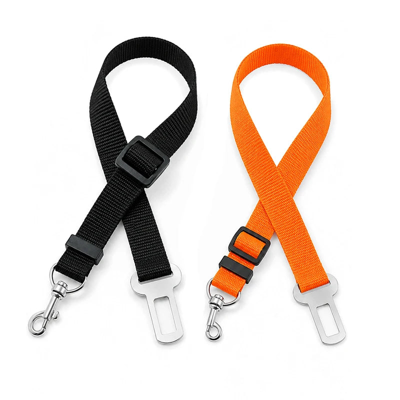 Dog Car Seat Belt Leash Adjustable Pet Safety Tether Nylon Webbing with Metal Buckle for Vehicle Travel Small Large Dogs Pets