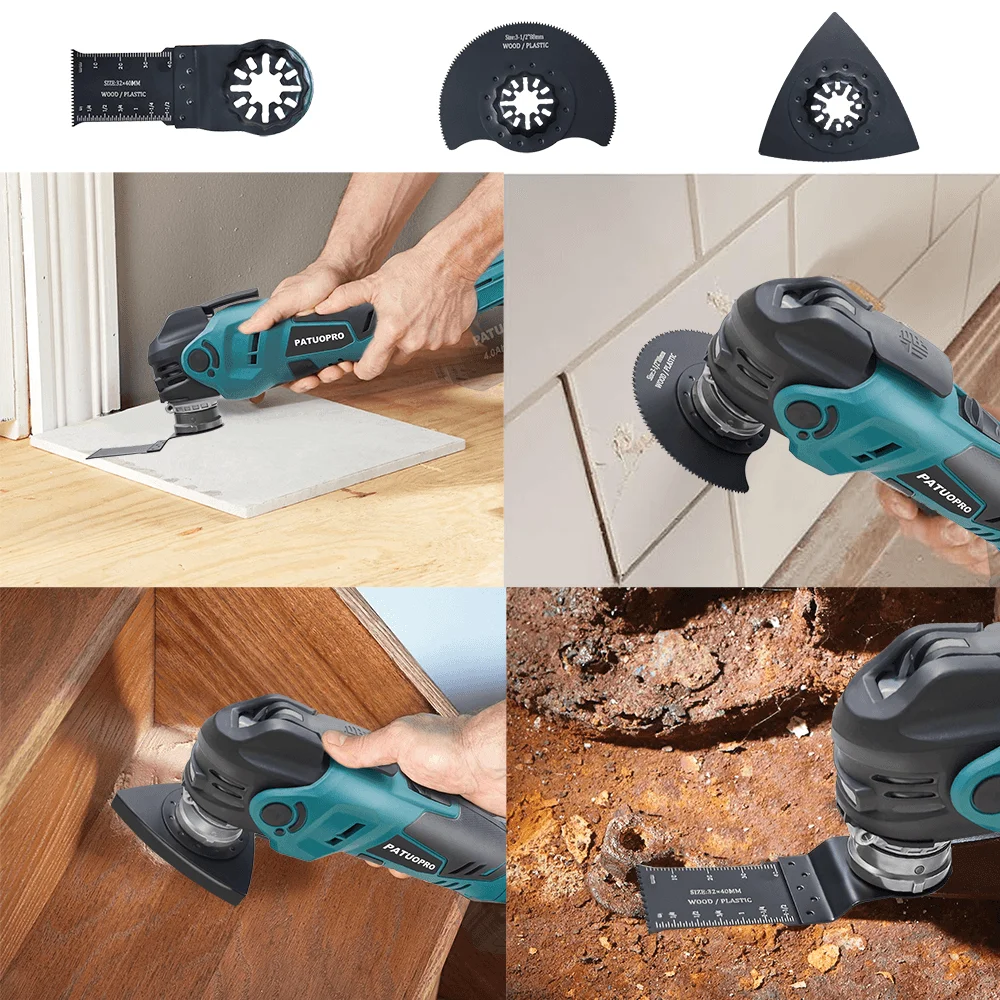 Borstelloze draadloze oscillerende multifunctionele machine, elektrische zaag, trimmer, schraper, houtbewerkingssnijder voor Makita 18V-accu