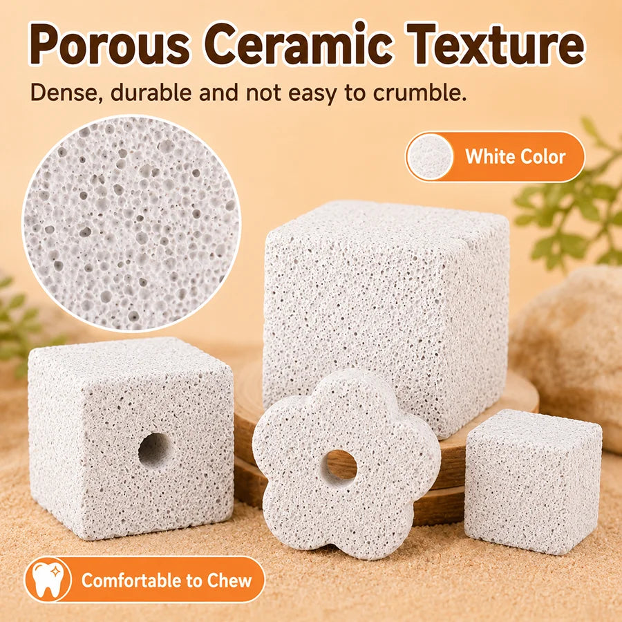 Natural Pumice Stone Chew Toy for Hamster Guinea Pig Rabbit Small Pets Teeth Grinding Block Cage Accessory Daily Dental Care
