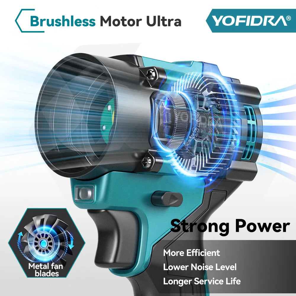 YOFIDRA 80000RPM Brushless 2IN1 Electric Turbo Fan Cordless Air Blower&Suction Leaf Snow Dust Cleaner Tool For Makita Batter Pin