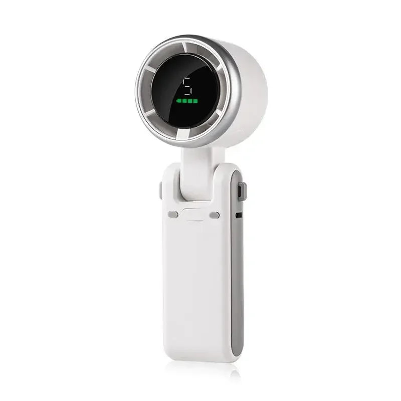 Lenovo New Folding Handheld Fan Mini High-speed Digital Display Portable Desktop Usb Charging Hanging Camping Violent Turbo Fan