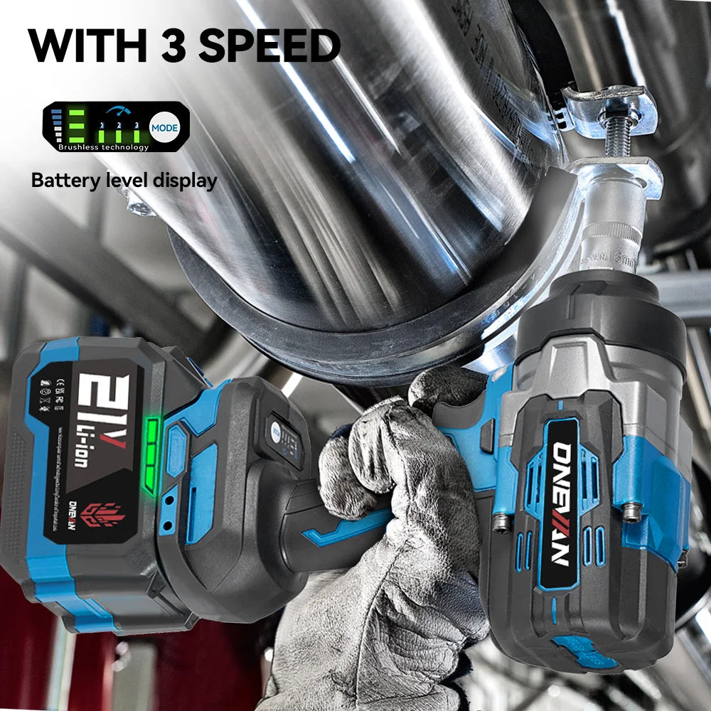 ONEVAN 2800N.M Torque Brushless Electric Impact Wrench 5 Speed Cordless Wrench Screwdrive Power Tool  For Makita 18V Battery Pin