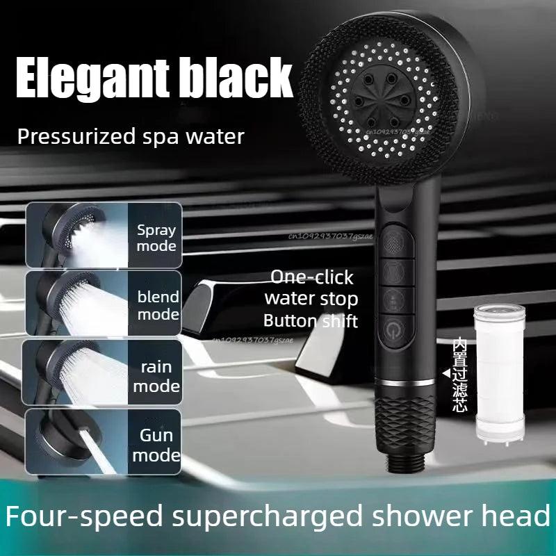 Showers for Bathroom Shower Head 4-Mode Adjustable High Pressurized Filter Shower Head Massage Shower Phone Bathroom Accessories