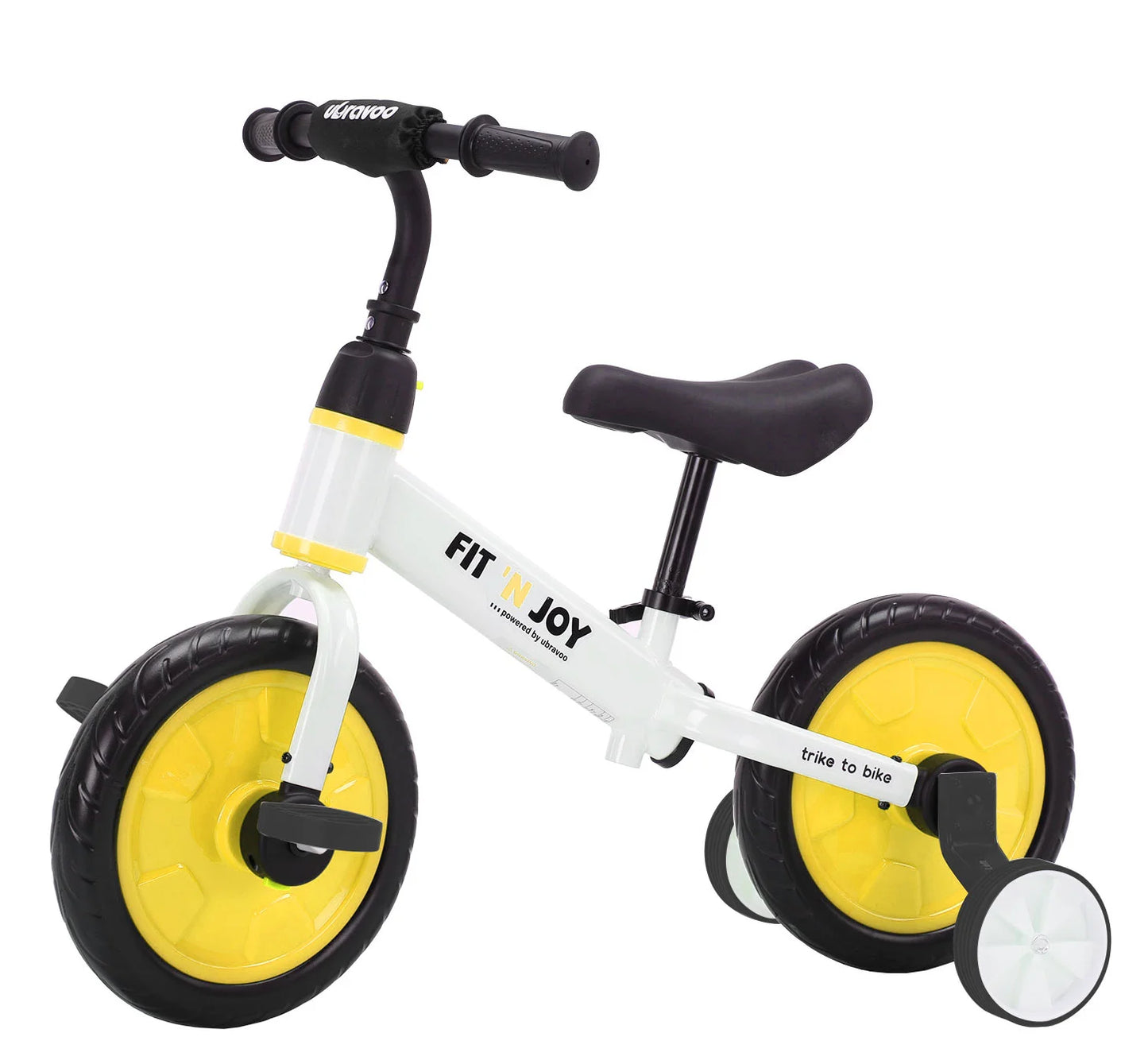 UBRAVOO Fit 'n Joy Toddler Training Bicycle 4-in-1 Balance Bike with Pedals & Training Wheels for Boys Girls Ages 2-4 - Quality Shopping Centre
