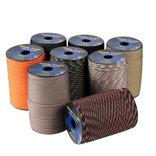 9 Strand 4mm Military Paracord 650 LB Outdoor Survival Tactical Parachute Cord 50m/100m for Camping Weaving Rope