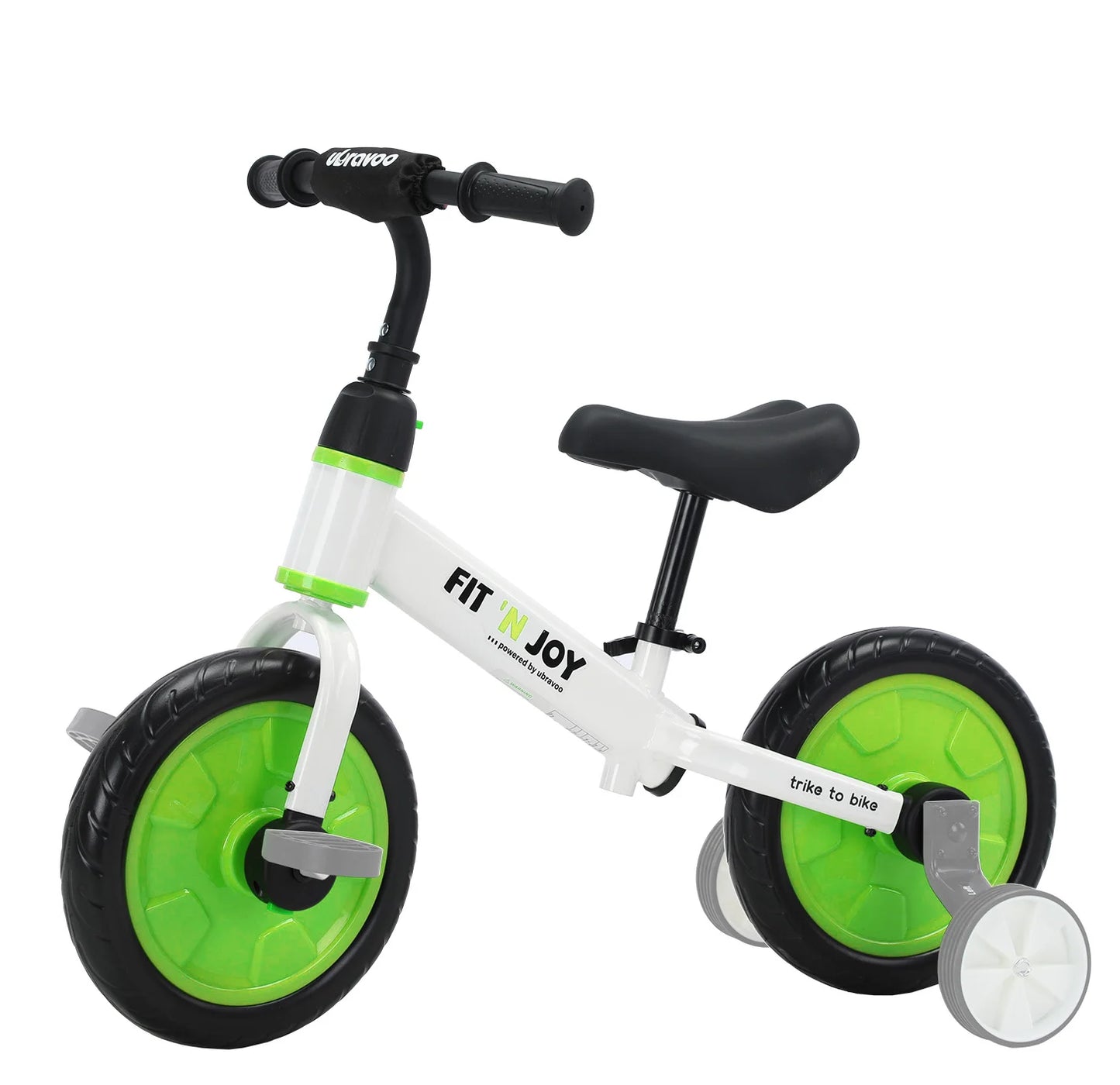 UBRAVOO Fit 'n Joy Toddler Training Bicycle 4-in-1 Balance Bike with Pedals & Training Wheels for Boys Girls Ages 2-4 - Quality Shopping Centre