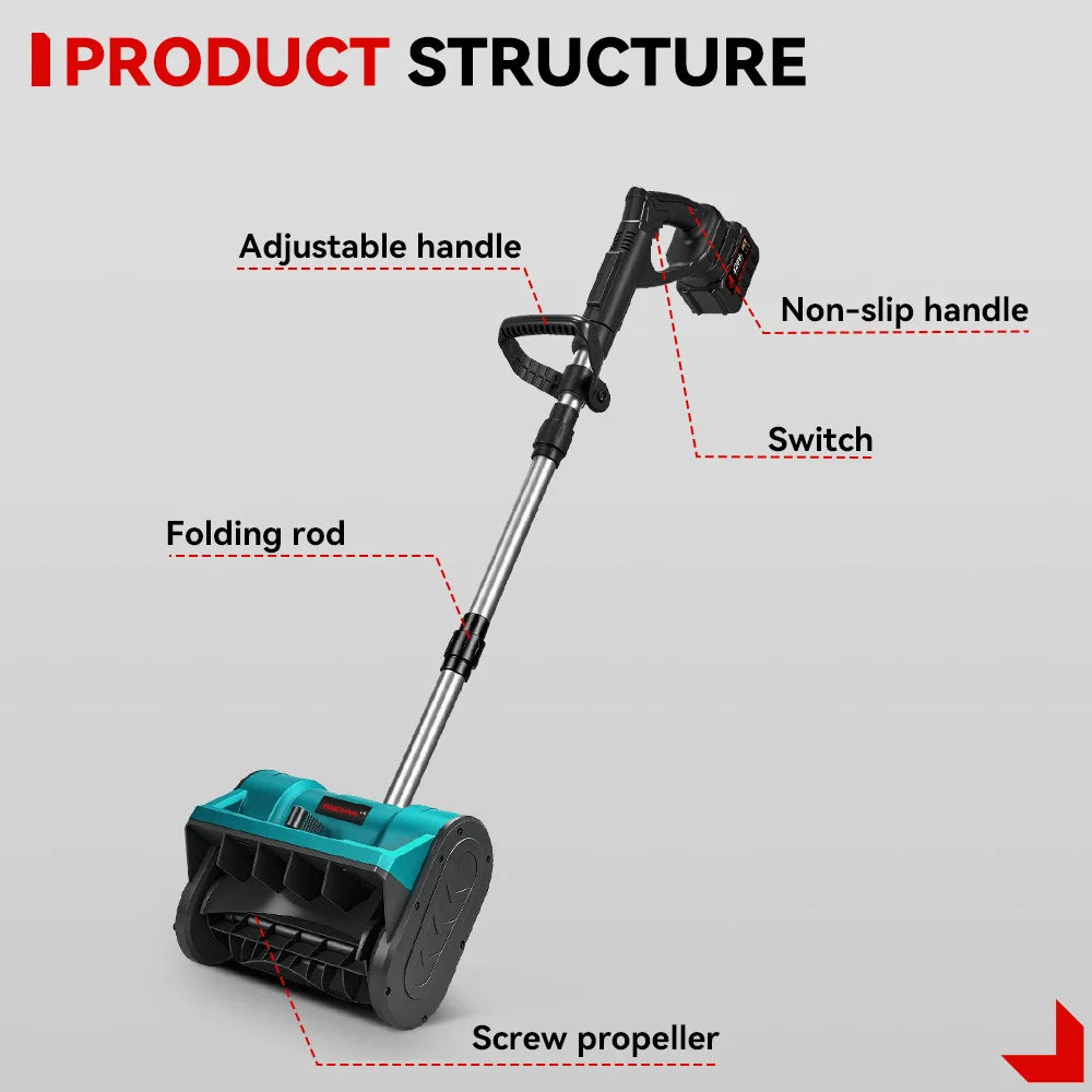 ONEVAN 20000RPM Brushless Electric Snowplow Cordless Snow Shovel Snow Sweeper Courtyard Street For Makita 18V Battery Pin