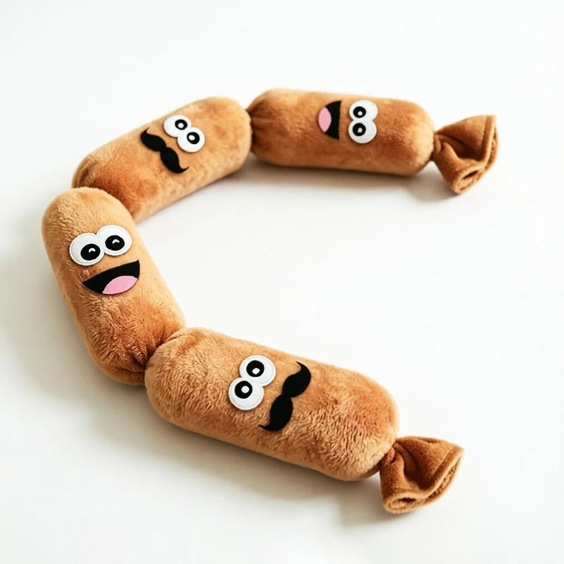 Simulated Dog Sausage Toy Interactive Pet Dog Plush Toy with BB Squeaker Bite-resistant Funny Puppy Self-Play Toy Pet Supplies