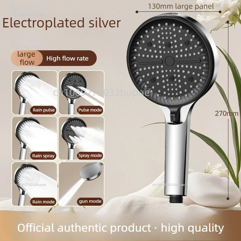High Pressure Filtered Shower Head 6 Modes Chlorine Removal Handheld Large Flow Water Saving SPA Showerhead for Bathroom Home