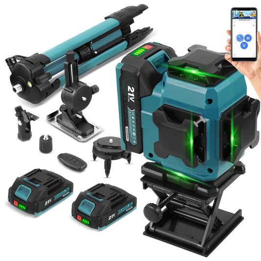 YOFIDRA 4D 16 Lines Laser Level Self-Leveling 360° Horizontal Vertical Leveling Tools With 1M Tripod For Makita 21V Battery Pin