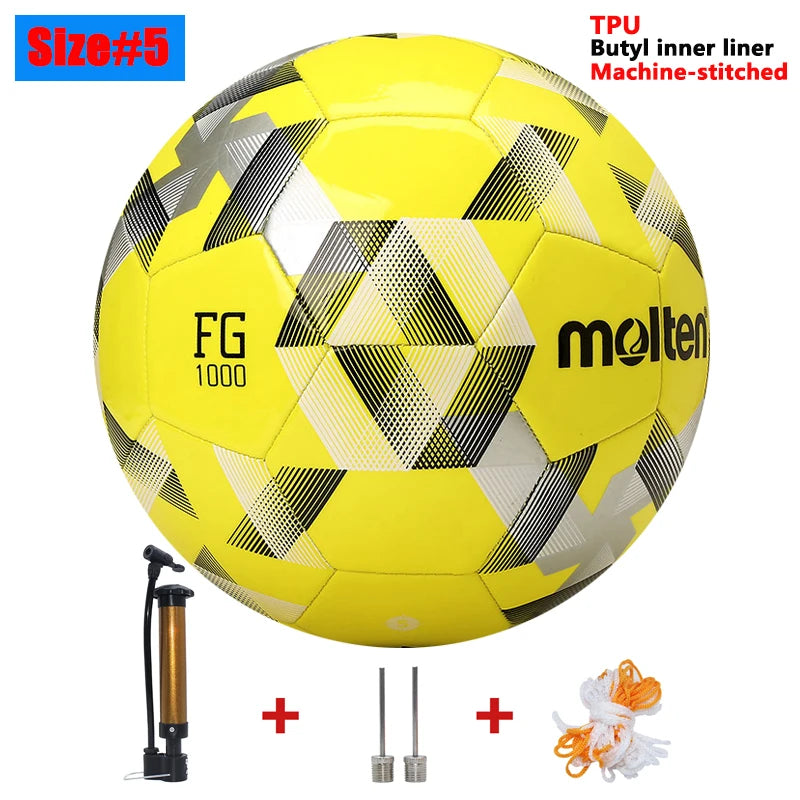 2026 Molten Soccer Ball Size 5 High Quality PVC/TPU with Pump for Outdoor Football Training and Match Game - Quality Shopping Centre