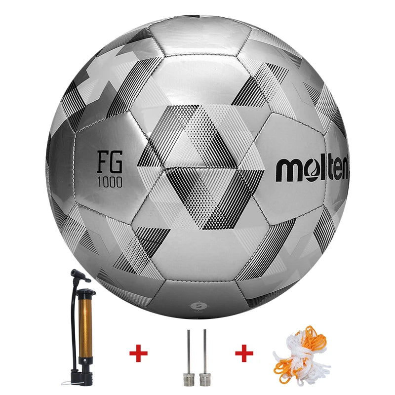 2026 Molten Soccer Ball Size 5 High Quality PVC/TPU with Pump for Outdoor Football Training and Match Game - Quality Shopping Centre