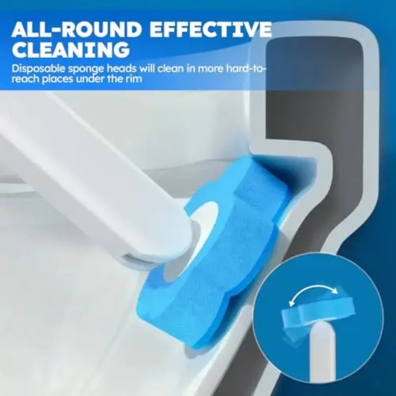 Disposable Toilet Brush Set Comes with Toilet Cleaner Long-Handled Cleaning Tool Replacement Head Sterile Cleaning Brush Head