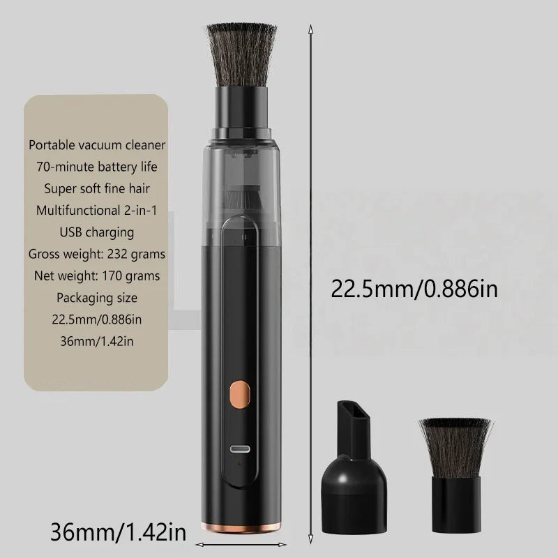 Mini aspirateur portable 3-en-1 : aspiration/soufflage/absorption d'eau, forte puissance d'aspiration pour voiture, marc de café et nettoyage de bureau