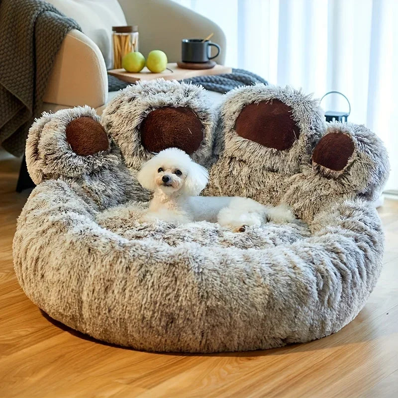 Dog Bed Cat Pet Sofa Cute Bear Paw Shape Comfortable Cozy Pet Sleeping Beds for Small Medium Large Soft Fluffy Cushion Dog Bed