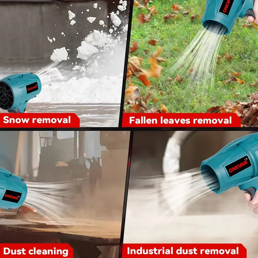 ONEVAN 1200W Elektrische Turbo Blower Jet Fan 150M/S Krachtige Luchtblazer Handbediend Reinigingsgereedschap voor Makita 18V Accu
