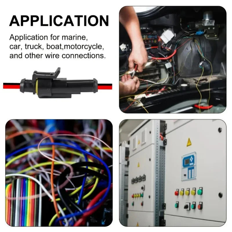 Electrical Wire Connector Waterproof Connector Wire Terminal Quick Connect Kit with Wire, Suitable for Cars and Ships Connector