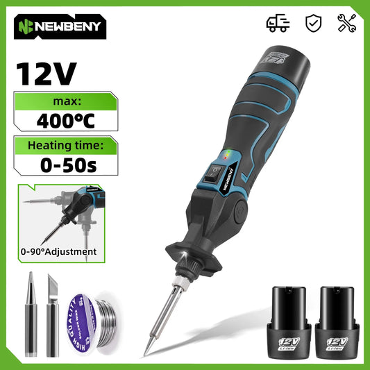 NEWBENY 400℃ Electric Soldering Iron Gun Welder 30W Wireless Hot Air Gun Heating Welding Desoldering Repair Tool For 12V Battery