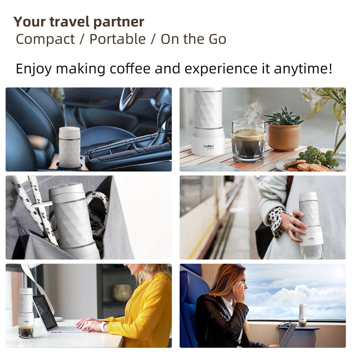 BioloMix Compact Portable Coffee Maker Hand Press Espresso Machine for Travel Picnic Camping with Ground or Capsule Coffee