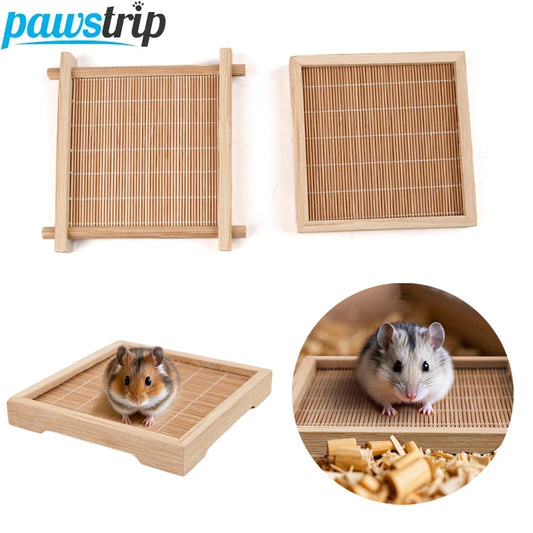 Wooden Hamster Cooling Pad Summer Breathable Guinea Pig Mat Square Small Animal Mat for Guinea Pig Chinchilla Hamster