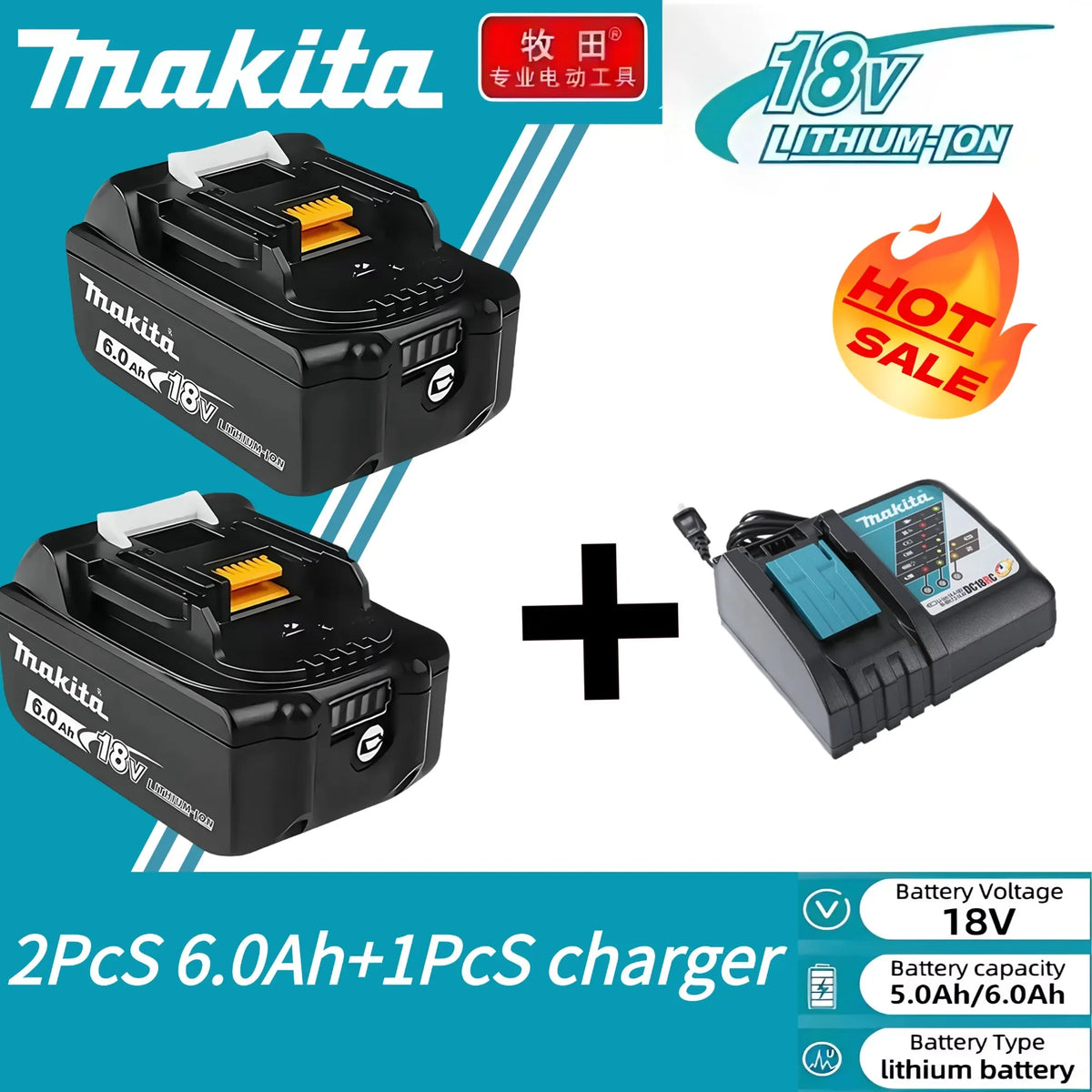 100% original Makita 18V 6.0Ah Rechargeable Battery ,For Makita BL1830 BL1830B BL1840 BL1840B BL1850 BL1850B Power Tools Battery
