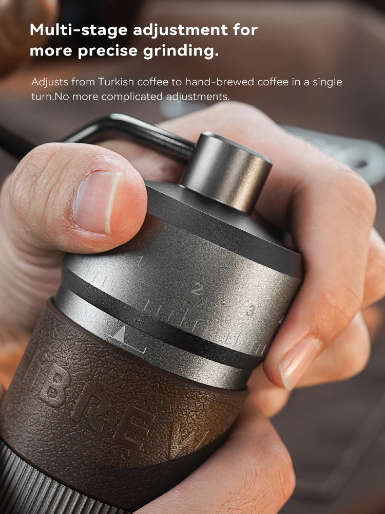 HiBREW Moulin à Café Manuel en Aluminium avec Meule Conique, Capacité 22g, Moulin à Café Manuel avec 11 Niveaux de Réglage pour Cafetière à Filtre
