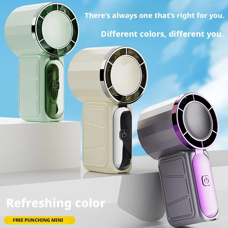 Lenovo Mini Portable Cooling Handheld Fan Rechargeable 5 Speed Adjustable Air Cooling Turbo Fan for Car Home Indoor Outdoor