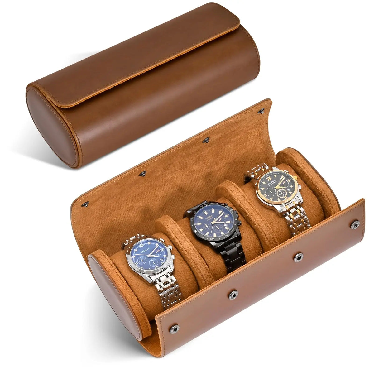 Watch Roll Travel Case-1/2/3 Slot Watch Storage and Organizer-Secure Storage with Innovative Removable Pillows & Solid Dividers