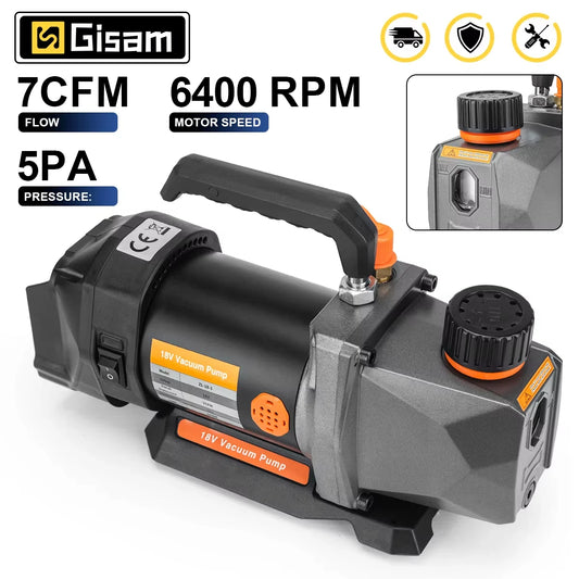 Gisam 7CFM 1/2HP Vacuum Pump Refrigeration Vacuum Pump Refrigerant Car Air Conditioning Repair Tool For Makita 18v Battery Pin