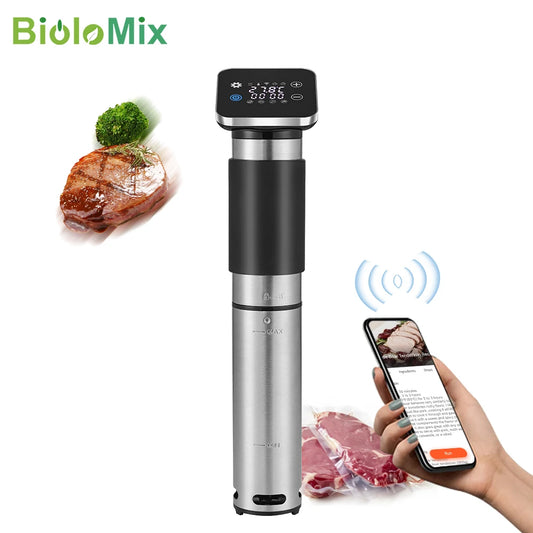 BioloMix 5th Generation Smart Sous Vide Machine WiFi Enabled Stainless Steel IPX7 Waterproof with APP Control Thermal Circulator