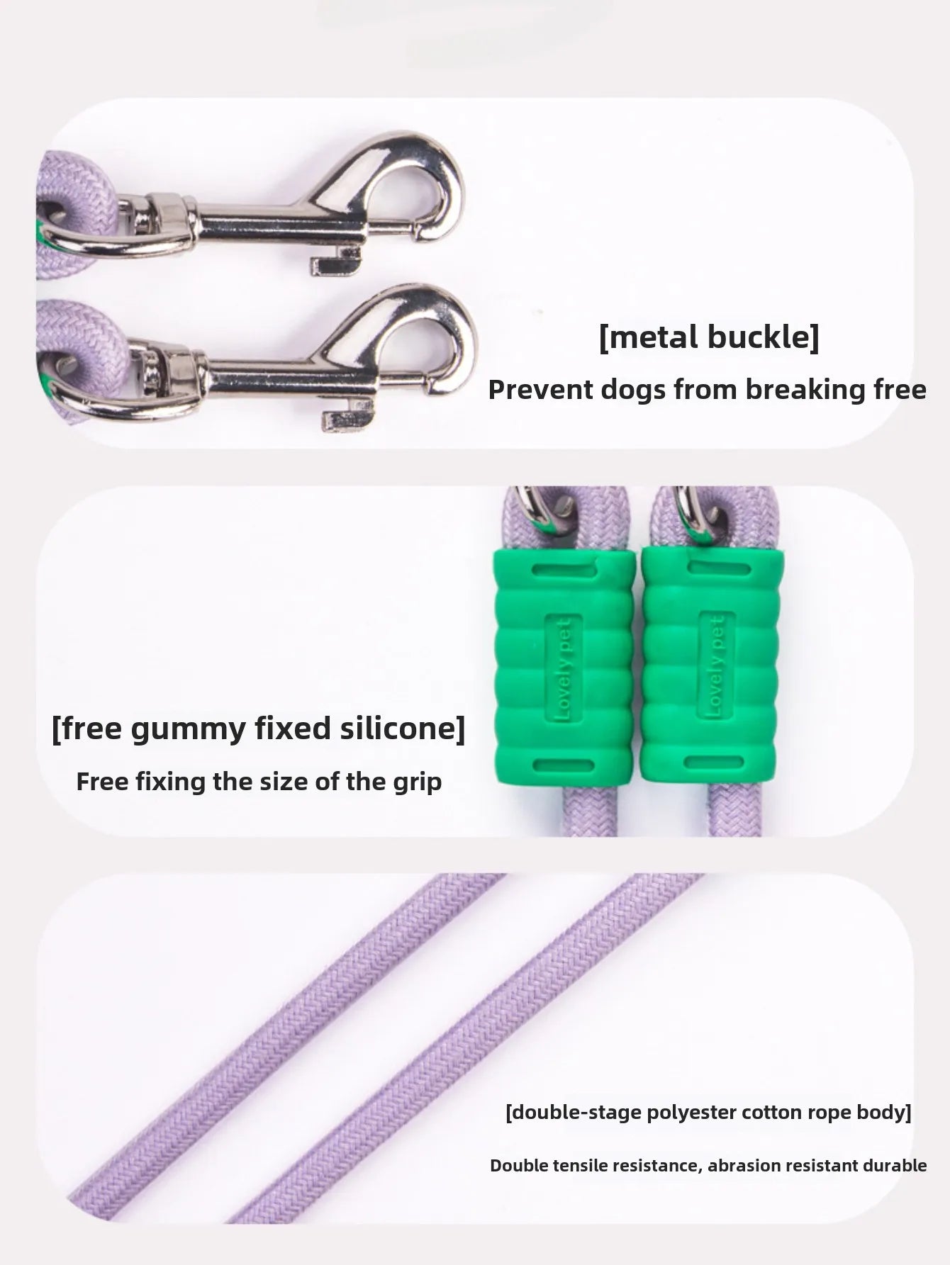 1.5m Pet Double Leash 2 Way Couplers Dog Leash Rope Elastic Extended Pet Leash Belt Outdoor Training for Two Double Dogs Leashes