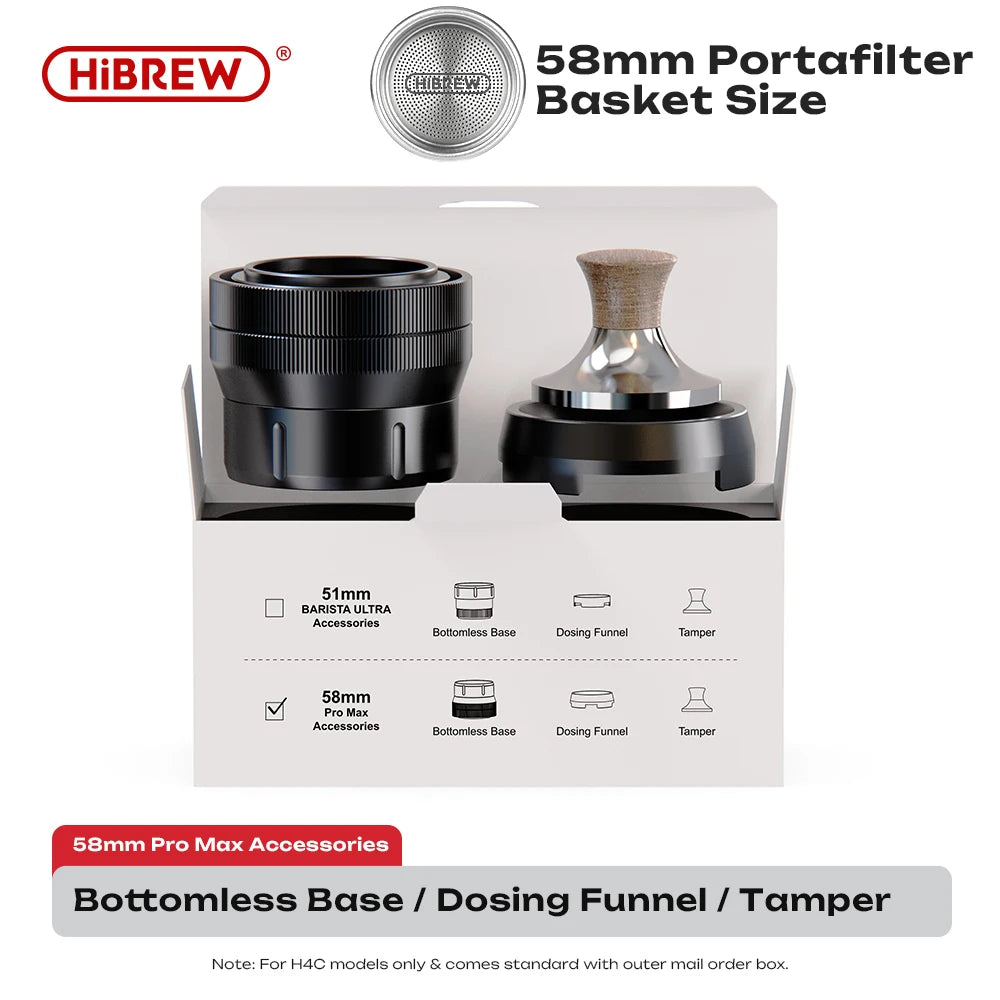 HiBREW H4C Portable Espresso Coffee Machine 51MM or 58MM Barista Bottomless Kit IMS Filter Basket Nes DG Capsule