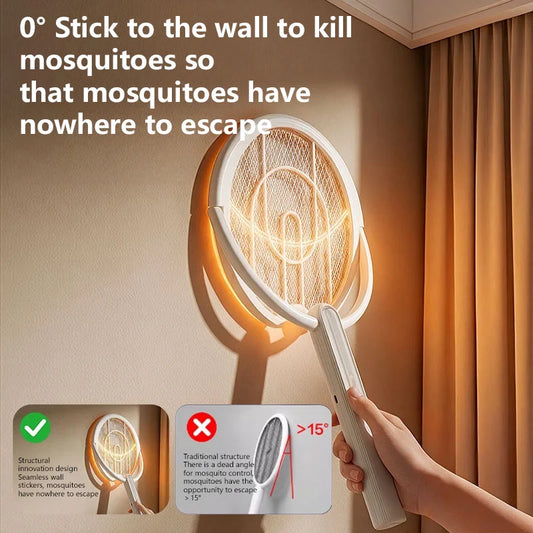 Lenovo Retractable Electric Mosquito Swatter With Adjustable Angle Rechargeable Indoor & Outdoor Powerful 2-in-1 Mosquito Killer