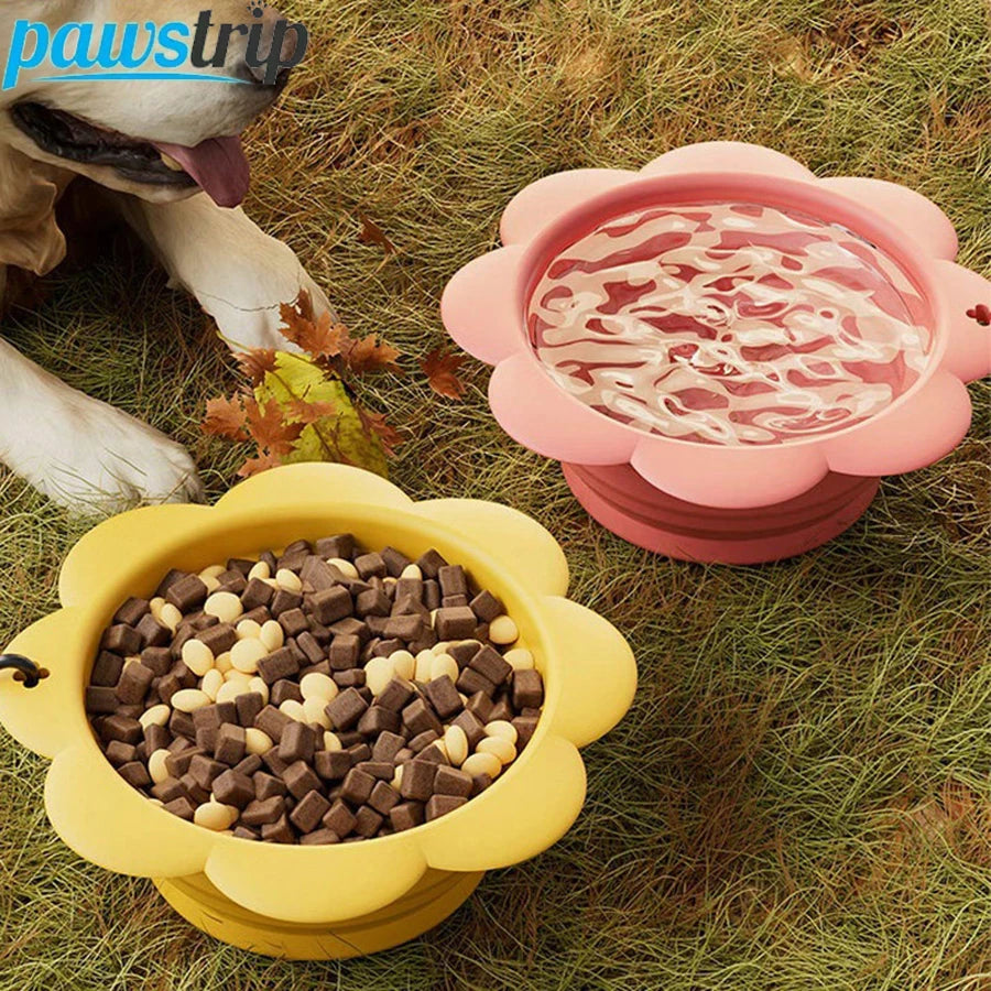 350ml Collapsible Dog Bowl Portable ilicone Pet Dog Travel Bowl Puppy Drinking Bowl Pet Food Container Dog Accessories