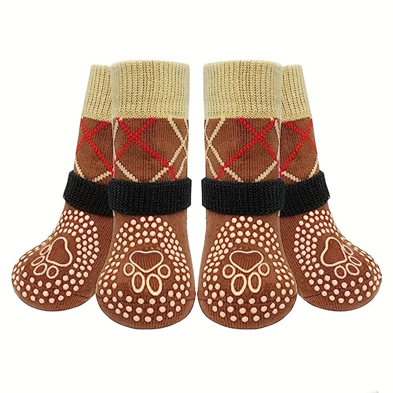 4pcs/lot Pet Dog Socks Anti-Slip Pet Paw Protector for Small Medium Large Dogs Dog Foot Covers Puppy Sock