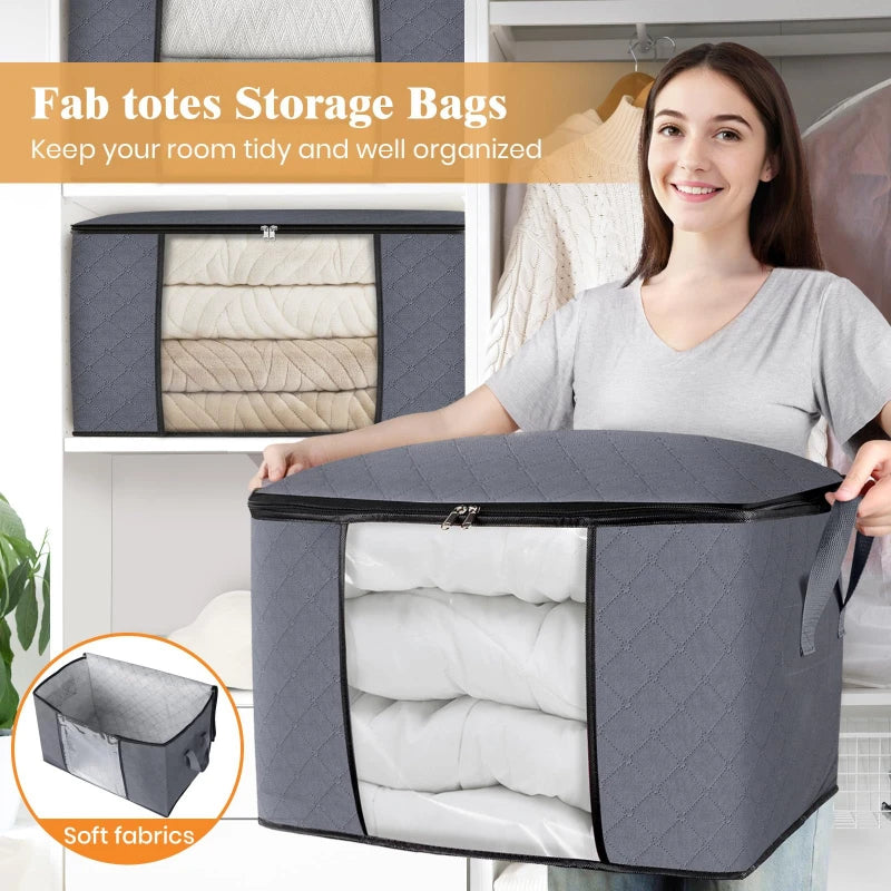 35/60/90L Foldable Storage Clothes Organizers Suitcase Big Capacity Travel Suitcases Organizer for Organizing Bedroom Closet