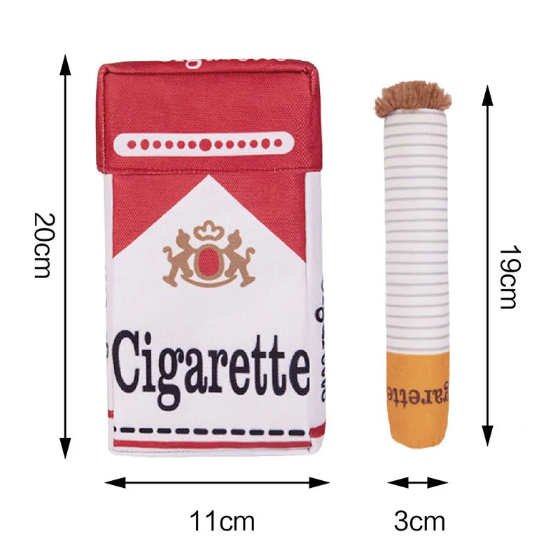Funny Dog Squeaky Cigar Toy Interactive Imitation Cigar Pet Chew Toy for Small Medium Dogs Plush Dog Toy Set Pet Supplies