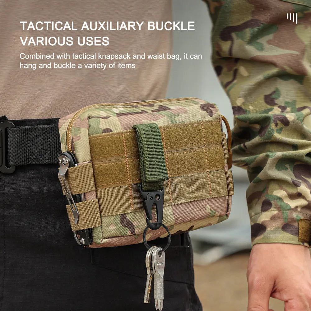 3 Pcs Tactical Carabiner Outdoor EDC Keychain Keys Holder Camping Backpack Belt Hook Hanging Buckle Muilter Clip