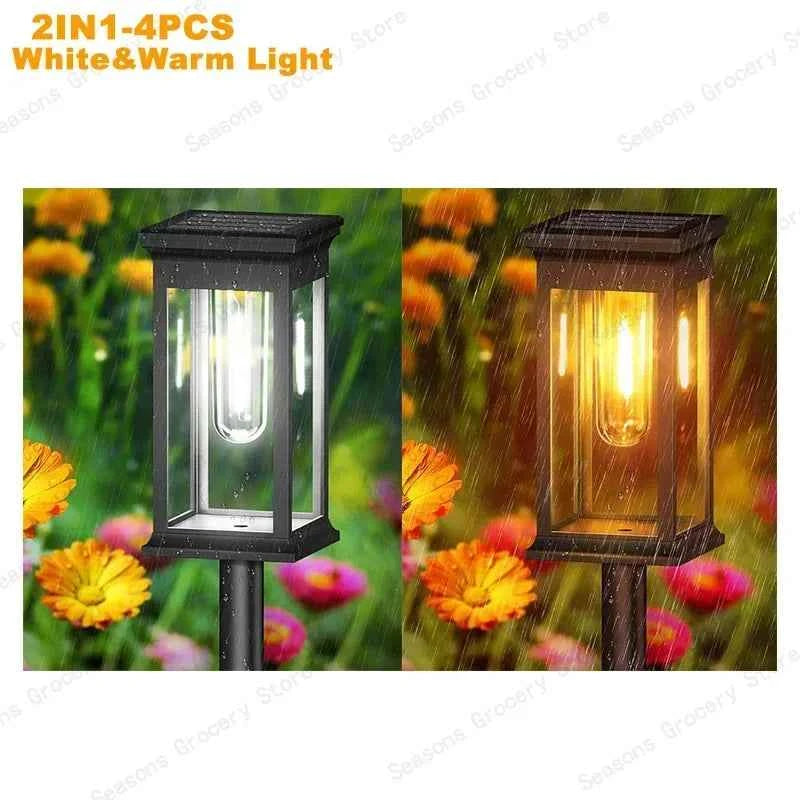 Waterproof LED Solar Lights for Garden Yard Driveway - Automatic Pathway Lighting Outdoor Landscape Lighting Auto On/Off at Dusk