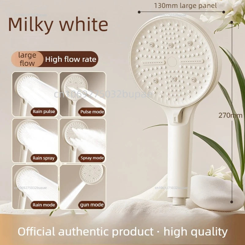 High Pressure Filtered Shower Head 6 Modes Chlorine Removal Handheld Large Flow Water Saving SPA Showerhead for Bathroom Home