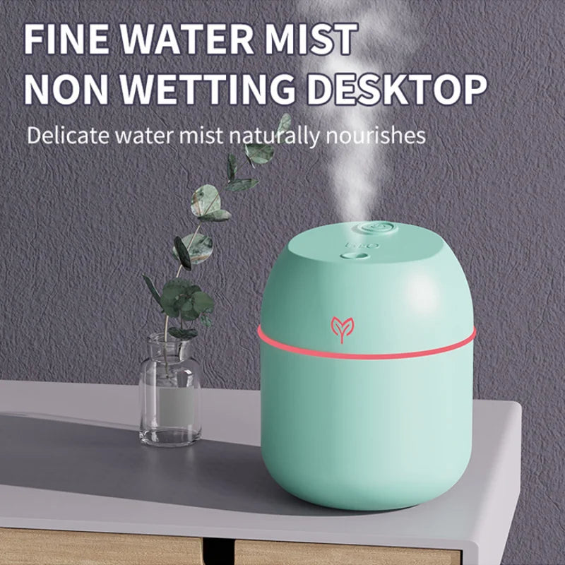 Lenovo 220ML Luchtbevochtiger Koude Nevel Aromadiffuser LED Nachtlampje automatische uitschakeling USB Humidifier voor Thuis Kantoor