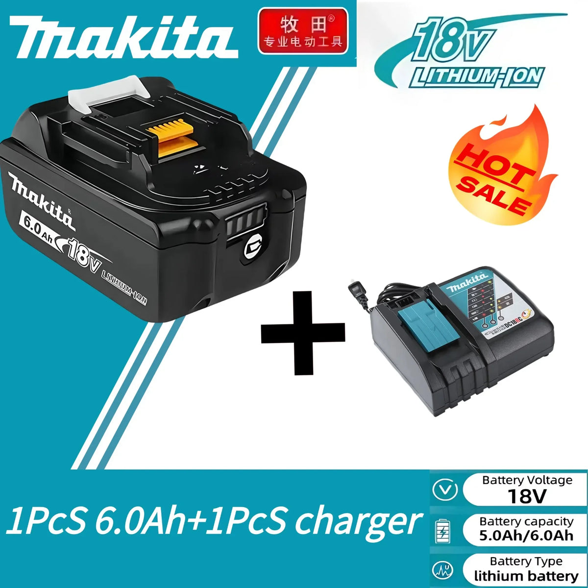 100% original Makita 18V 6.0Ah Rechargeable Battery ,For Makita BL1830 BL1830B BL1840 BL1840B BL1850 BL1850B Power Tools Battery