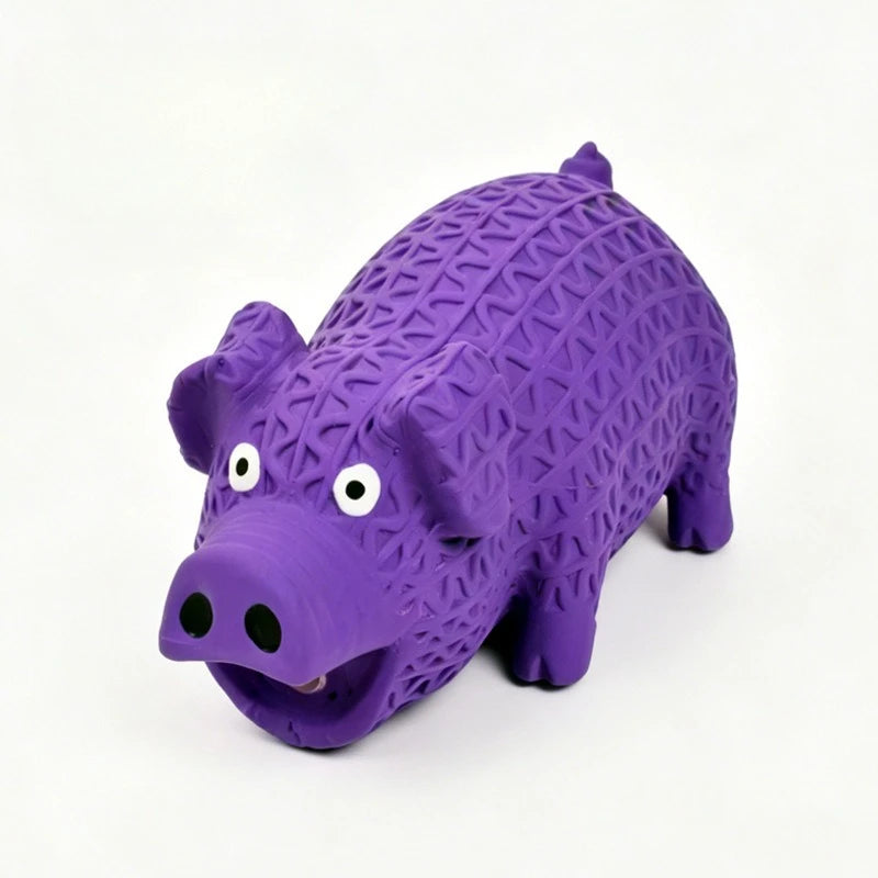 Jouet pour chien balle couineuse soin des dents cochon en latex caoutchouc dessin animé interactif dressage chiot fournitures pour animaux