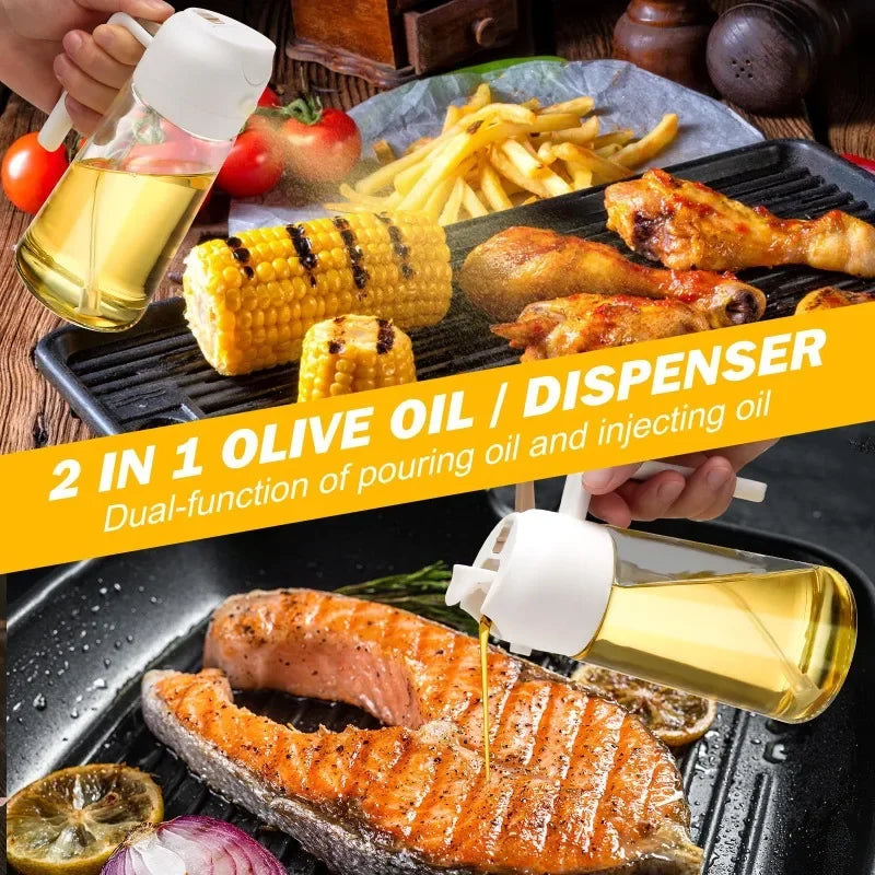 Spray Oil Sprayer Bottle Kitchen Oil Cruet Spray Oil Dispenser Olive Kitchen Gadgets Salt Shaker Vaporizer Cruet for Camping BBQ