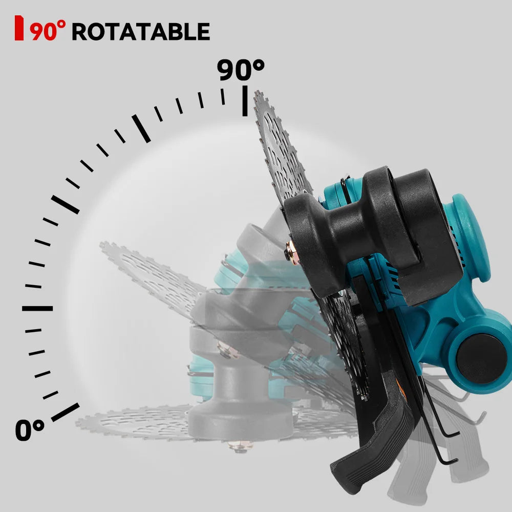 ONEVAN Borstelloze Elektrische Grasmaaier 36000RPM Grastrimmer 90° Verstelbaar Opvouwbaar Tuingereedschap voor Makita 18V Accu