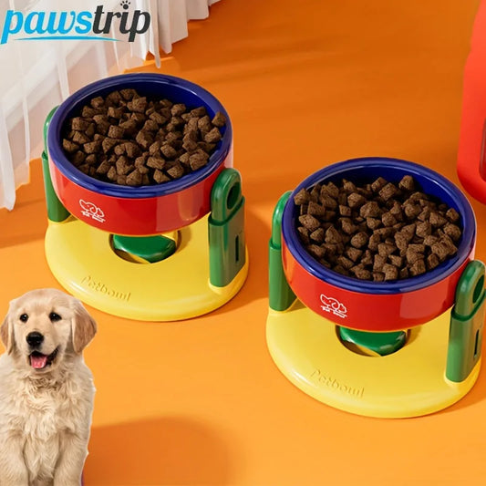 Elevated Dog Bowl Adjustable Dog Feeder Anti-Slip Large Capacity Puppy Bowl Neck Protector Cat Bowl Dog Accessories