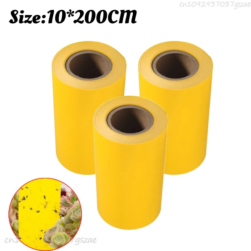 Yellow Double-Sided Sticky Trap 10M Long Double-Sided Insect Tape Waterproof Sunproof for Garden Trees Outdoor Pest Control Tool