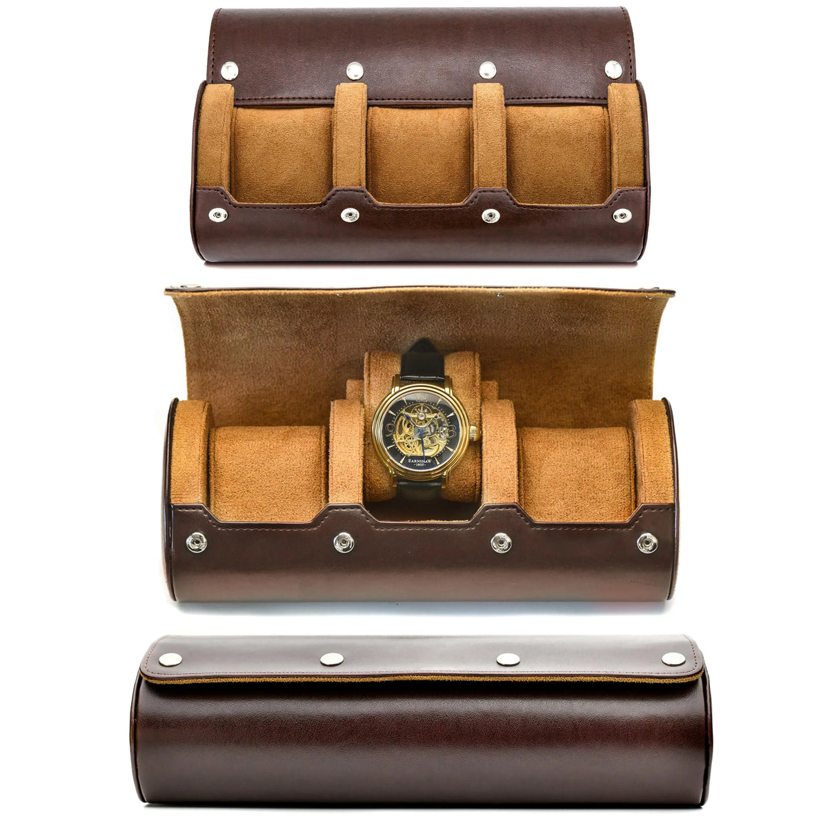 Watch Travel Case ,6 Slot Watch Roll Travel Case Organizer Display - PU Leather Watch Case - Watch Organizer  for Men & Women